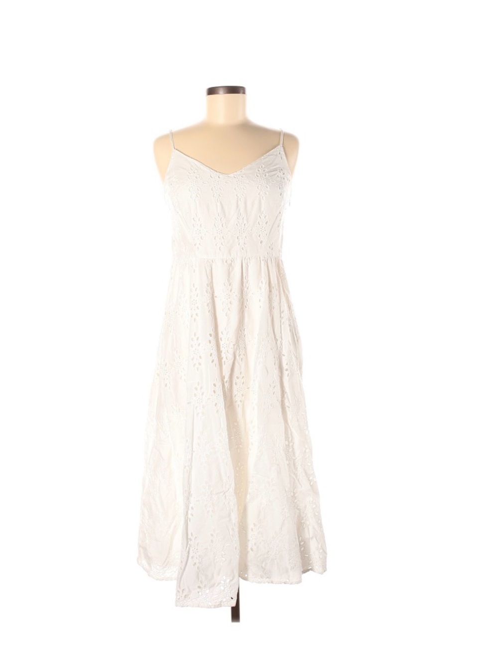 Old Navy White Eyelet Spaghetti-Strap Midi Cotton Dress
